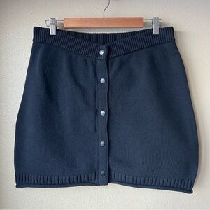 T by Alexander Wang Knit Skirt Women’s L Black Mini Snaps Zip Career Office